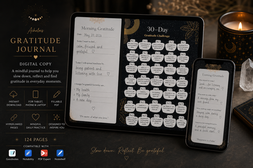 🌙 Achelois 30-Day Gratitude Journal | Digital Edition