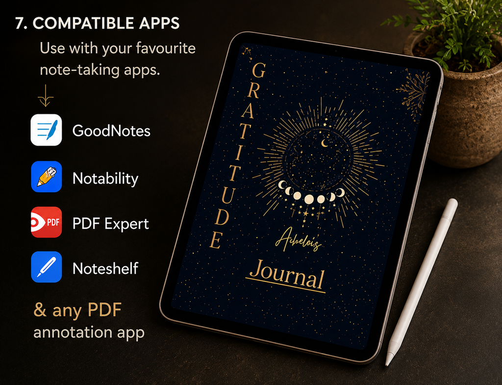 🌙 Achelois 30-Day Gratitude Journal | Digital Edition